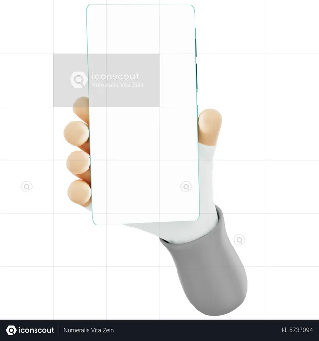 Holding Smartphone and showing Advertising Modes  3D Illustration