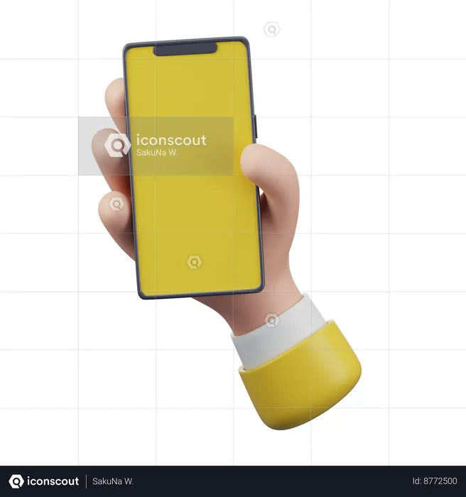 Holding smartphone Hand Gesture  3D Icon