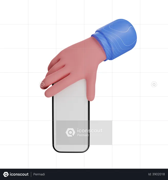 Holding smartphone hand gesture  3D Illustration