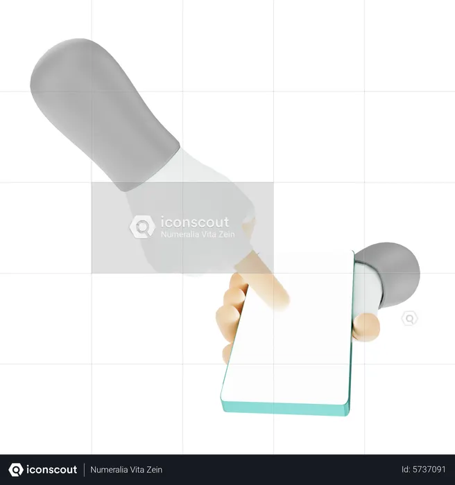 Holding Smartphone In Approve Modes  3D Illustration
