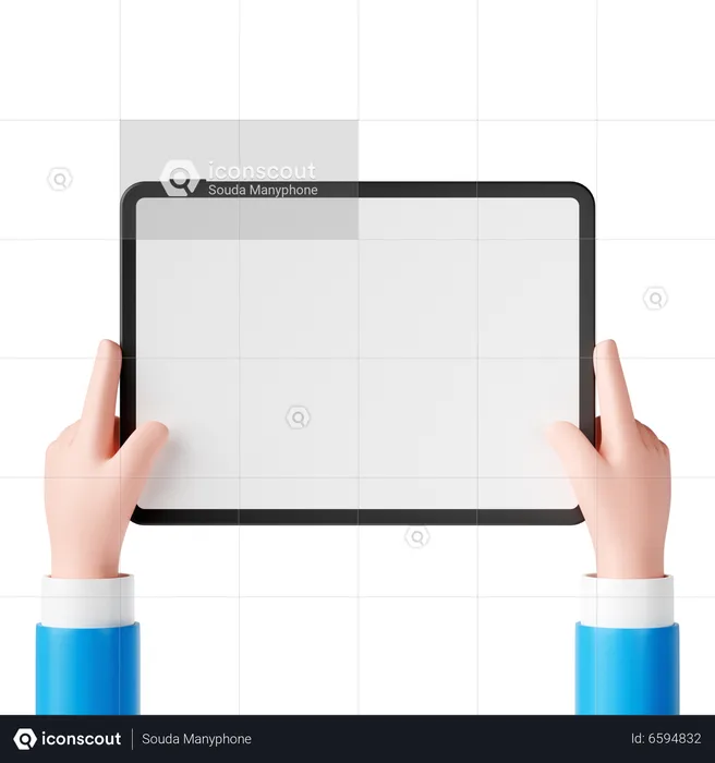 Holding Tablet  3D Icon