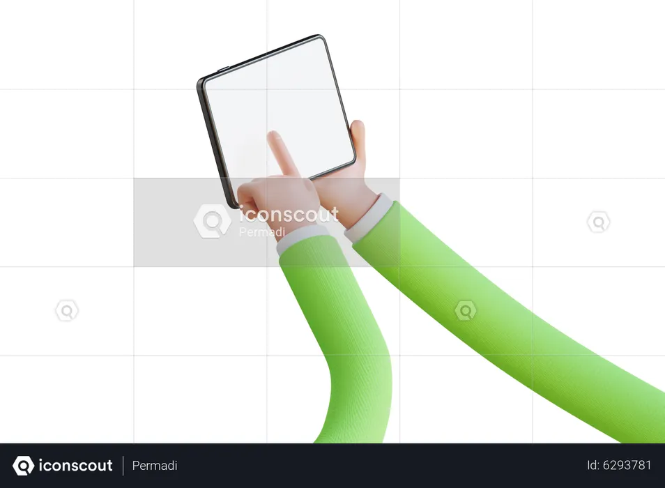 Holding Tablet  3D Illustration