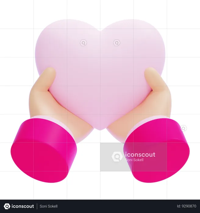 Holding the Heart  3D Icon