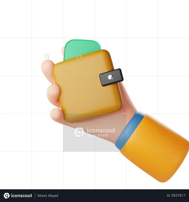 Holding Wallet Hand Gesture  3D Icon