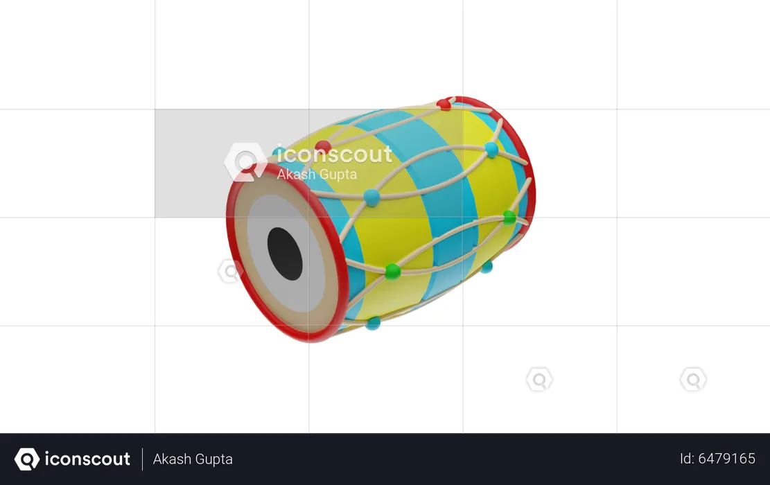 Holi drums  3D Icon
