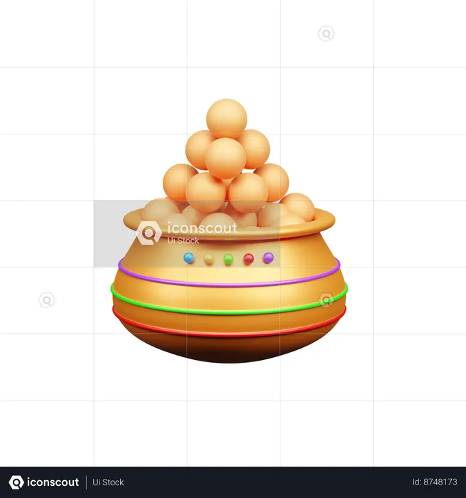 Holi ladoo  3D Icon