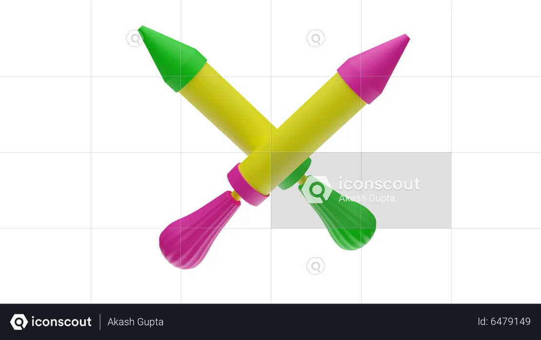 Holi water guns  3D Icon