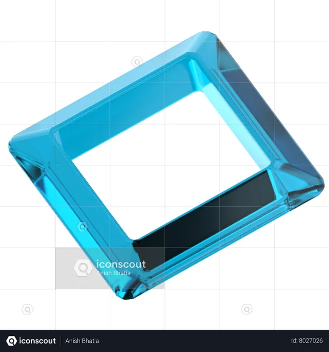 Hollow Cube Shape  3D Icon