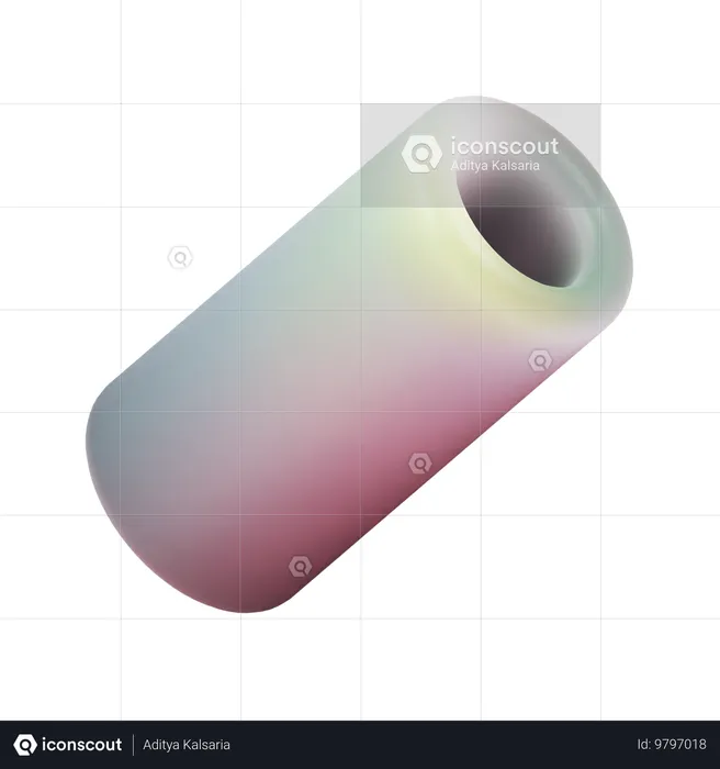 Hollow Cylinder Shape  3D Icon