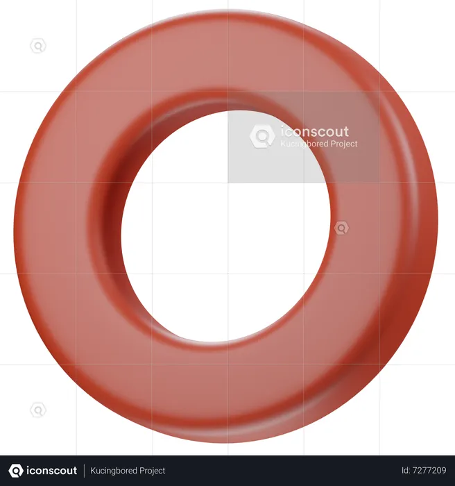 Hollow Red Circle  3D Icon