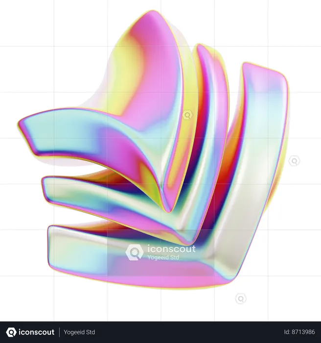 Hologram Geometric Abstract Cube  3D Icon
