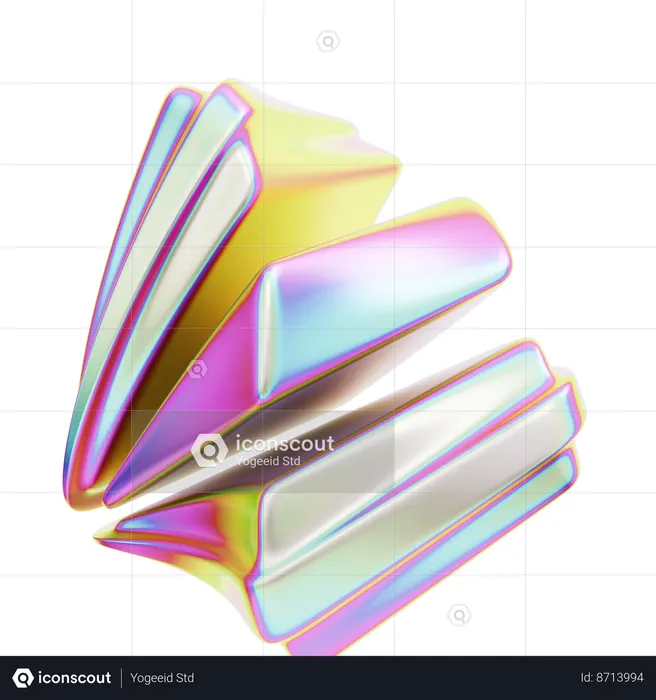 Hologram Geometric Bend Cube  3D Icon