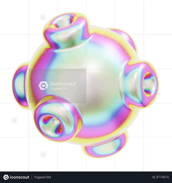 Hologram Geometric Sphere  3D Icon