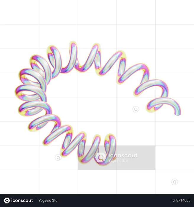 Hologram Geometric Spiral Curve  3D Icon