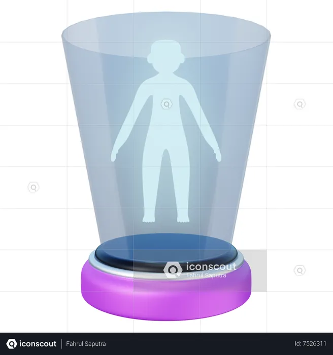 Holograma humano  3D Icon
