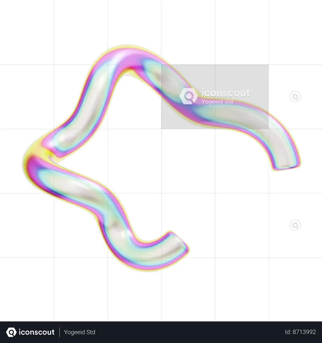 Curva de línea geométrica de holograma  3D Icon