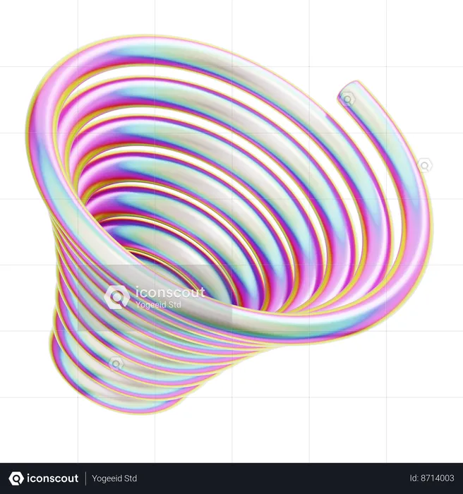 Cercle spirale géométrique hologramme  3D Icon