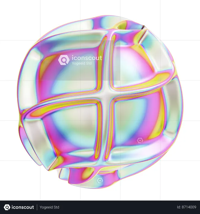 Sphère de ligne géométrique hologramme  3D Icon