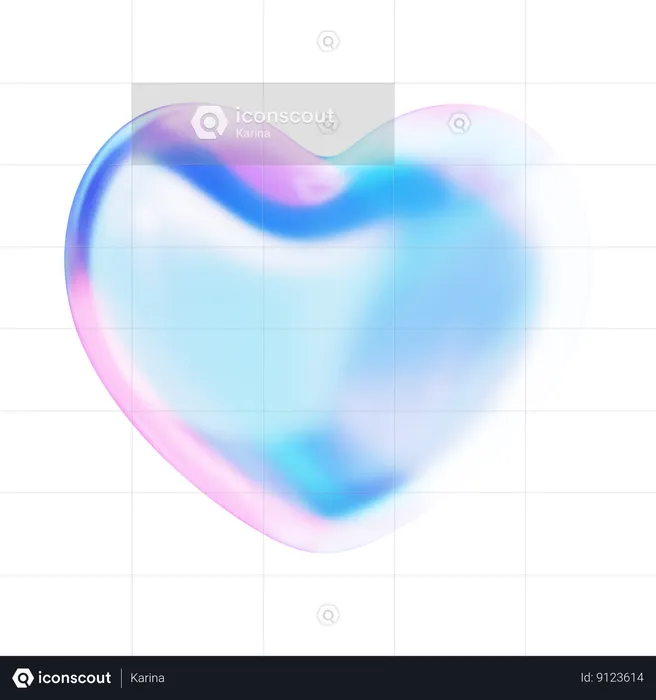 Holographic heart  3D Icon