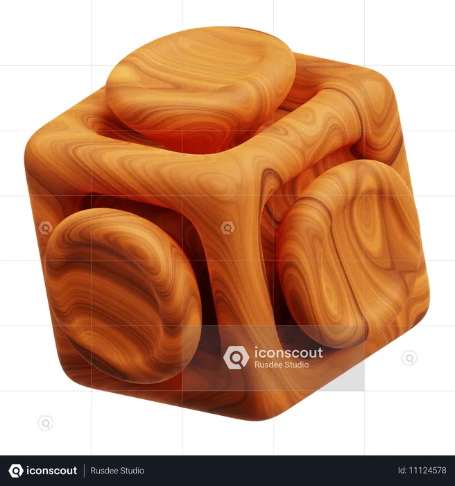 Holz abstrakte Form  3D Icon