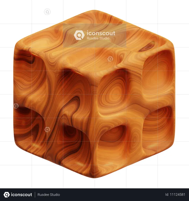 Holz abstrakte Form  3D Icon