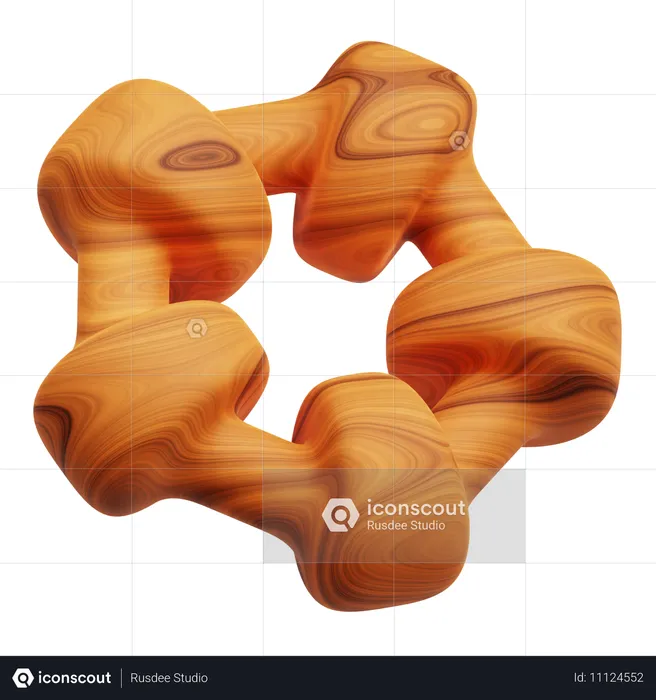 Holz abstrakte Form  3D Icon