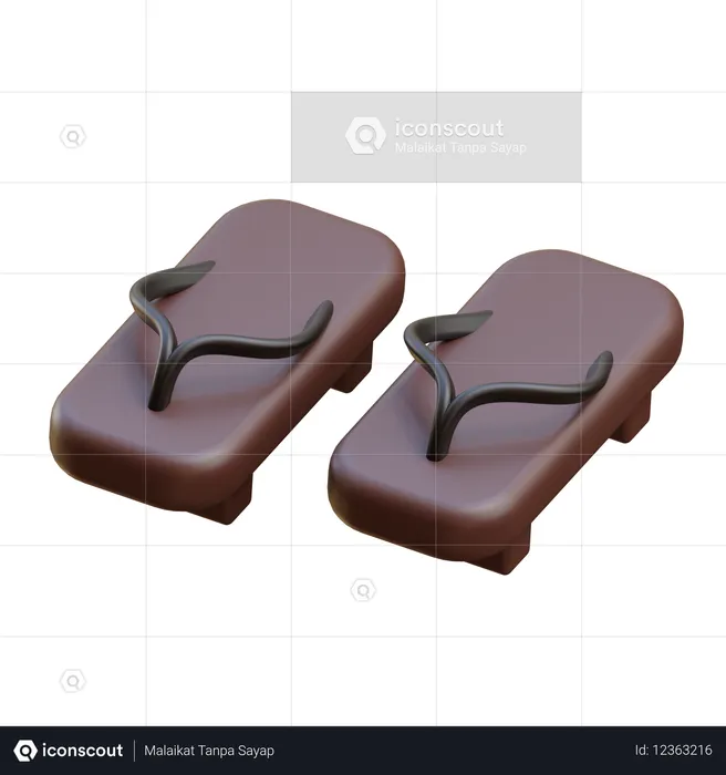 Holz Pantoffel  3D Icon