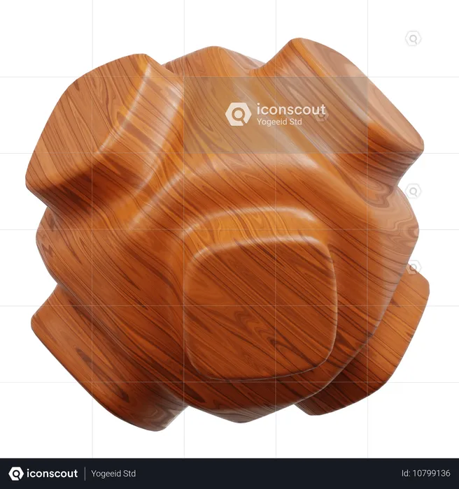 Holzmaserung strukturiertes Objekt  3D Icon