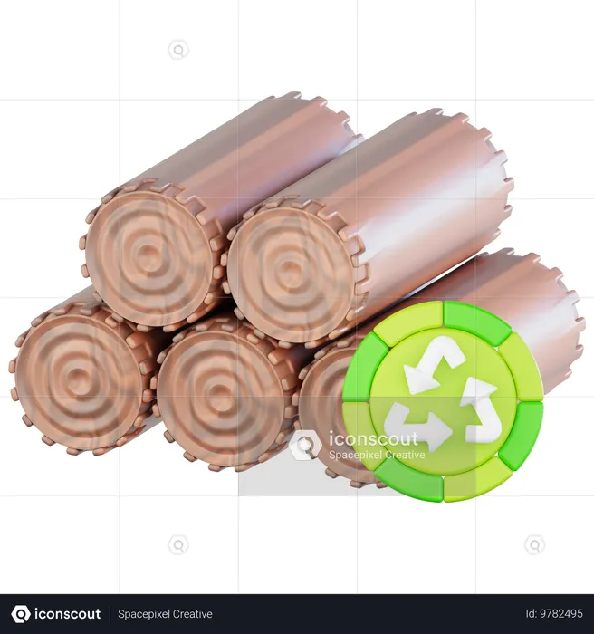 Holzrecycling  3D Icon