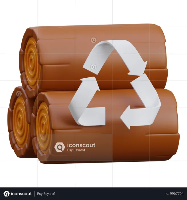 Holzrecycling  3D Icon