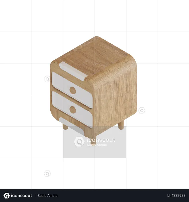 Holzschublade  3D Icon