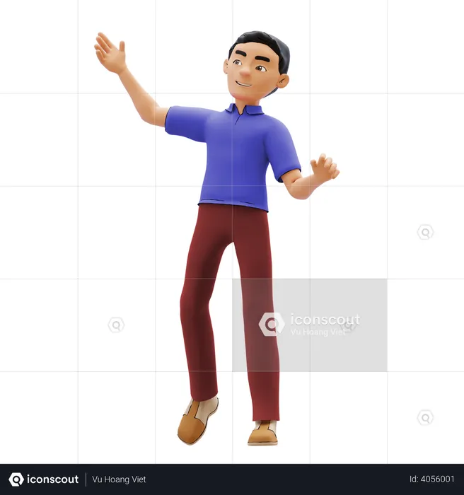 Hombre alegre  3D Illustration