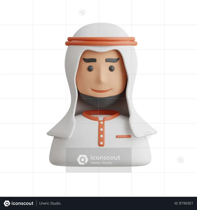 Hombre árabe  3D Icon