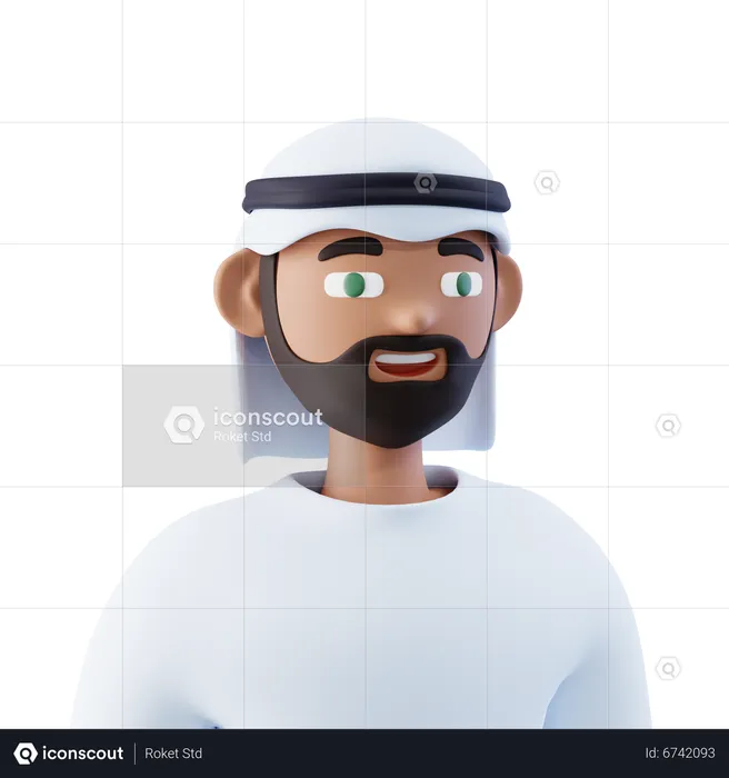 Hombre árabe  3D Icon