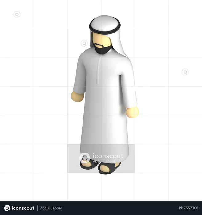 Hombre arabe  3D Illustration