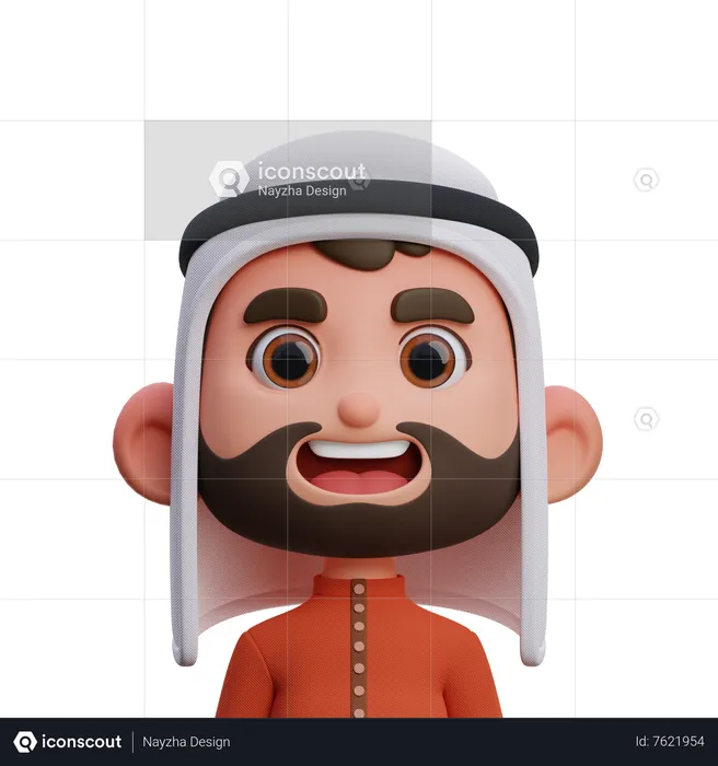 Hombre arabe  3D Icon