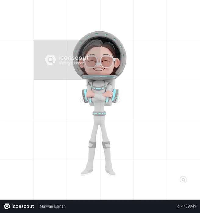 Astronauta masculino de pie  3D Illustration