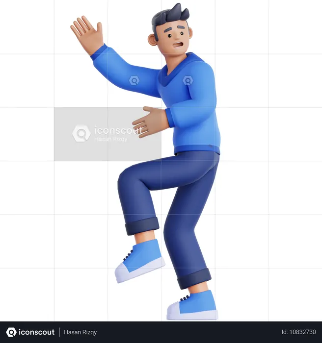 Hombre asustado en shock  3D Icon