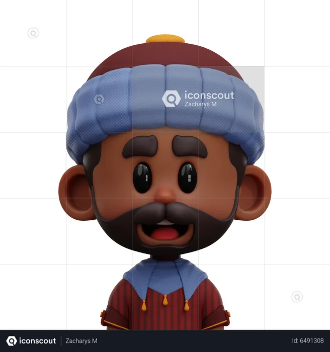 Hombre con bigote  3D Icon