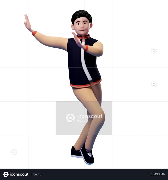 Hombre bailando de buen humor  3D Illustration