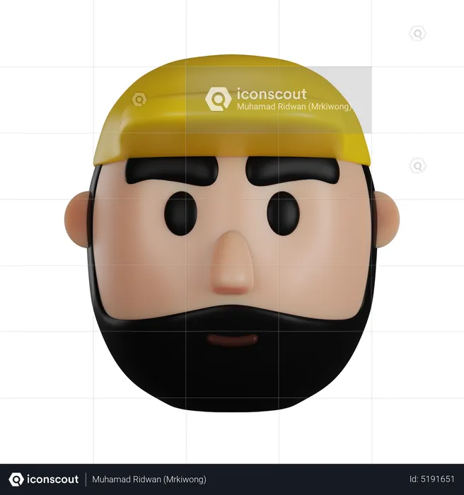 Hombre con barba  3D Icon