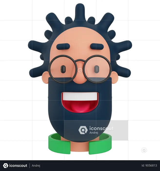 Hombre barbudo  3D Icon