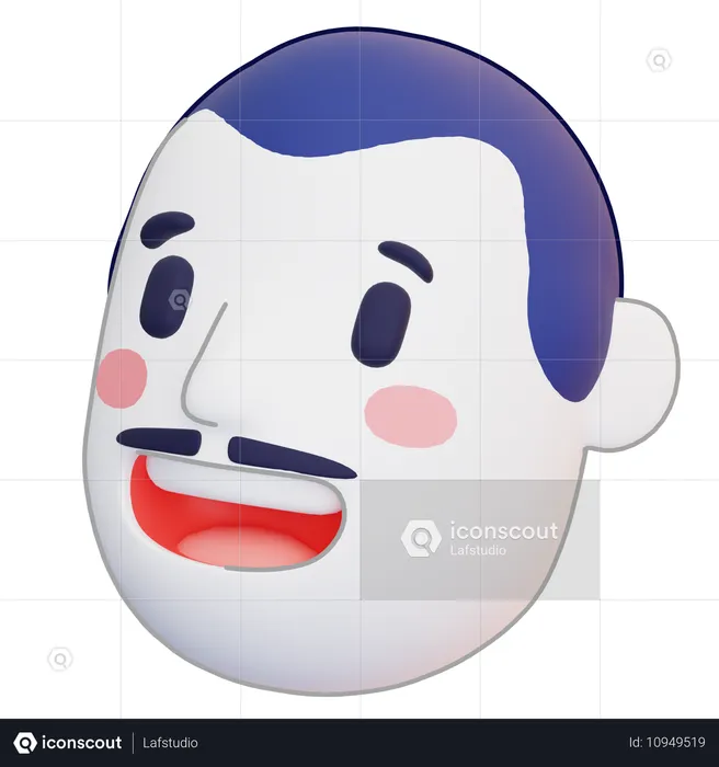 Hombre bigote Emoji 3D Icon