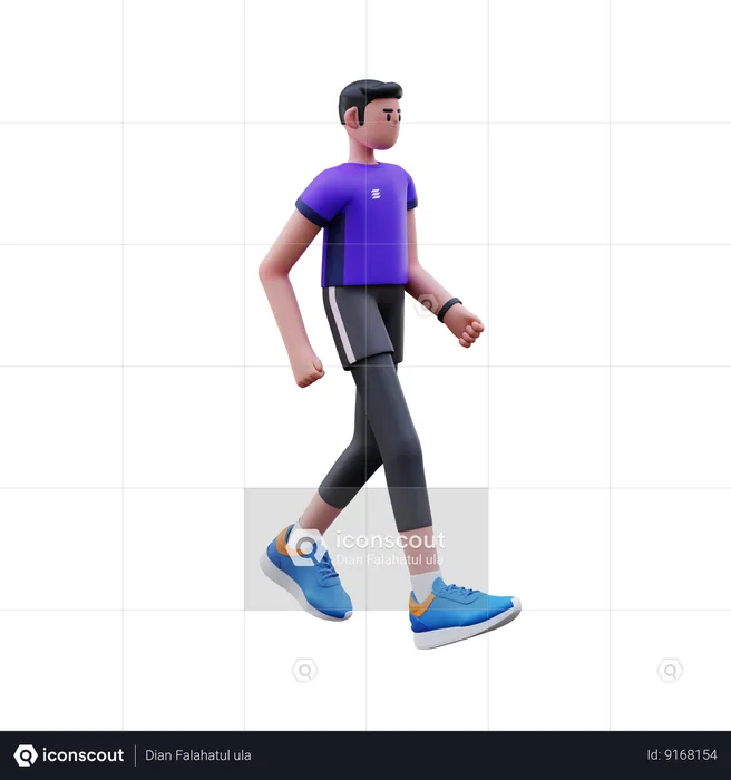 Hombre caminando  3D Illustration