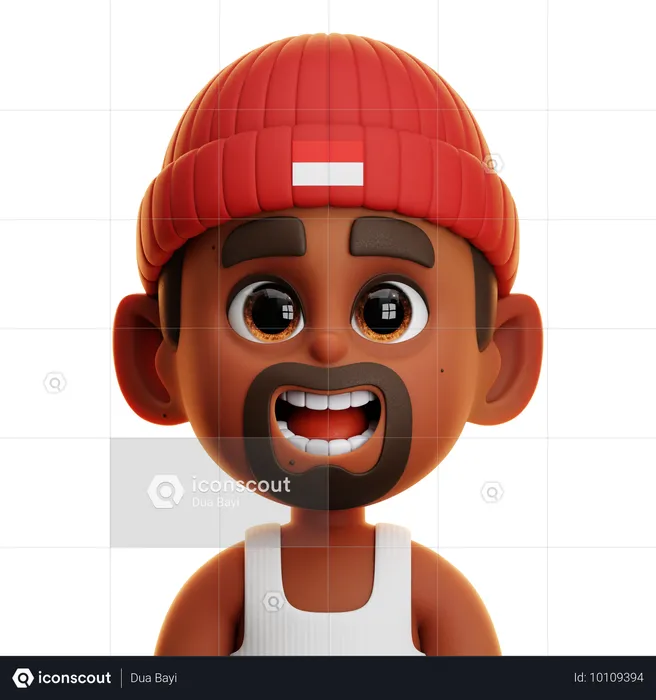 Hombre con barba  3D Icon