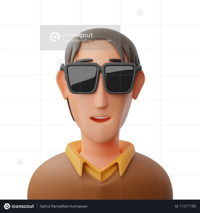 Hombre con gafas  3D Icon