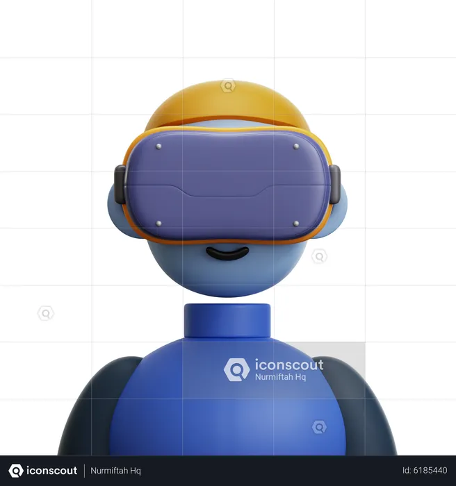 Hombre con gafas vr  3D Icon