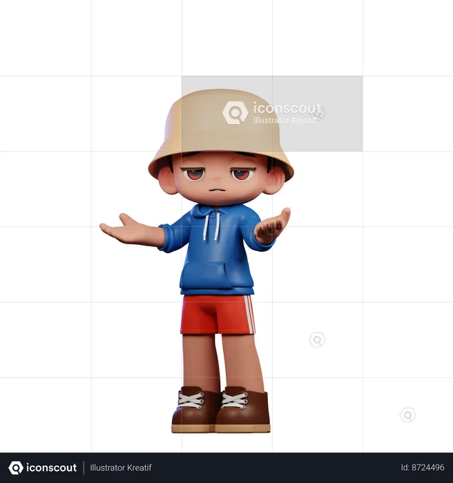 Hombre confundido  3D Illustration