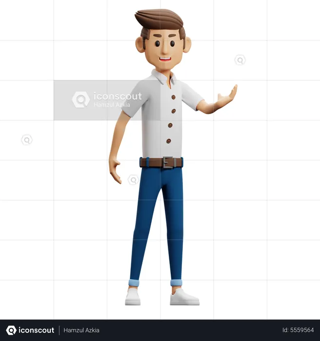Hombre dando mostrando pose  3D Illustration
