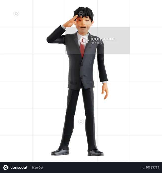 Hombre de negocios dando saludo  3D Illustration